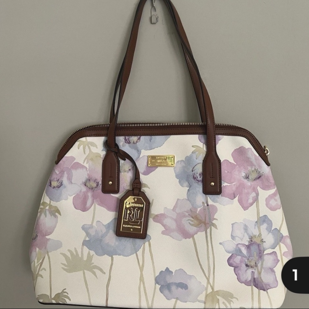 Ralph Lauren Floral Pink and Blue purse